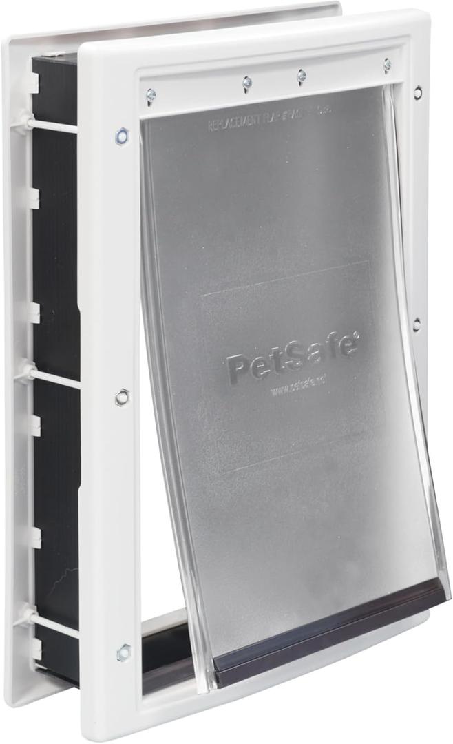 PetSafe Never Rust Plastic Doggie Door for Install in Interior and Exterior Doors or Walls, Paintable, Easy Install, Closing Panel Included, for Pets Up to 40 lb, (Medium) (Medium (Pack of 1))