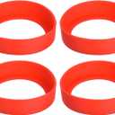 uxcell Water Bottle Boot, Protective Silicone Boot Sleeve Non Slip Bottom Covers Bumper for Water Bottles Mug Tumbler (75mm, Red)