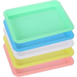 5 Pcs Plastic Art Trays, Beading Trays for Jewelry Making, 9.5 x 7.1 Activity Craft Sand Tray, Colorful Rectangular Craft Tray for Painting Beads Office DIY Projects (A5 Size)