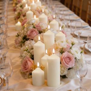 72 Pack White Pillar Candles Bulk Set, 2x3 2x4 2x6 Inch - 24 Each Size, Dripless Smokeless Clean Burning for Wedding Centerpieces, Home Decor, Church, Romantic Ambiance！