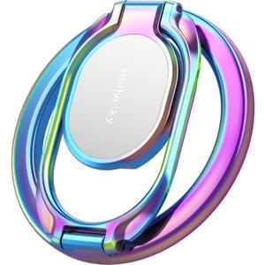 Magnetic Phone Ring Holder with Magsafe, Double Adjustable Gym Finger Ring Grip, Removable Phone Grip, for iPhone, iPad and Smartphones, Compatible with Magnetic Car Mount (Colorful)