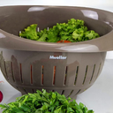 Mueller European Made Colander/Strainer, Heavy Duty Deep for Draining Pasta, Lettuce, Vegetables and Fruit, Dishwasher Safe, Mocca
