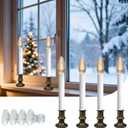 1 Light Christmas Electric Window Candles, 2 Pack Electric Window Candles with 4 C7 Clear Bulbs(2 Spare), UL Listed Plug in Electric for Christmas, Weddings Table Decorotions