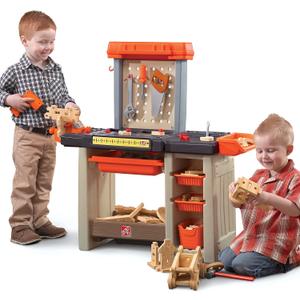 Step2 Handyman Kids Workbench, Indoor/Outdoor Tool Bench for Children, Interactive Play with Sounds, Made of Durable Plastic, Includes 35 Piece Toy Accessories, For Toddlers 3+ Years Old, Large