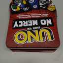 Mattel Games UNO Show em No Mercy Card Game in Storage & Travel Tin for Kids, Adults & Family Night with Extra Cards, Special Rules & Tougher Penalties 
