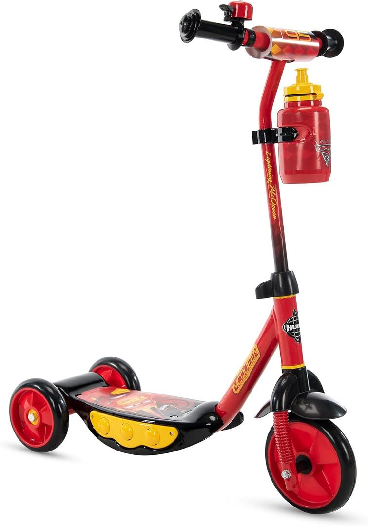 Huffy Toddler 3-Wheel Scooter for Kids, Multiple Colors & Licensed Character Graphics, Ages 3+, Durable Steel Frame, Wide Non-Slip Deck, Stable Lean-to-Steer Design, Light-Up Options, Girls/Boys