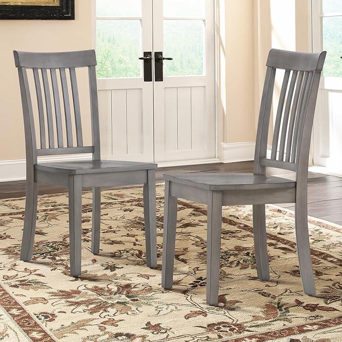 COLAMY Wooden Dining Chairs Set of 2, Spindle High Back Windsor Kitchen Side Chair, Farmhouse Dining Chairs for Kitchen and Dining Room, Light Grey COLAMY Wooden Dining Chairs Set of 2, Spindle High Back Windsor Kitchen Side Chair, Farmhouse Dining Chairs for Kitchen and Dining Room, Light Grey
