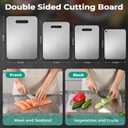 Katuchef Titanium Cutting Board - Upgraded 100% Pure Titanium Cutting Boards for Kitchen Non Toxic, Double Sided Food Grade Hygiene Non Moldy Dishwasher Safe Meat Fruit Metal Board (1PC 8x11.5 Inch)