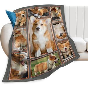 jerkboo Corgi Blanket Throws Corgi Gifts Cute Corgi Dog Throw Blanket for Girls Women Kids Adults Soft Warm Cozy Fleece Blanket for Couch Sofa Bed 50""x40""