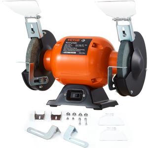 VEVOR Bench Grinder, 6 inch Single Speed Bench Grinder with 2.1A Brushless Motor 3550 RPM Table Grinder with 36/80-Grit Grinding Wheels for Grinding, Sharpening Application