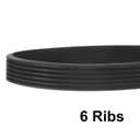 uxcell 2pcs 490J6 PJ V-Ribbed Belt 6 Ribs 49" Length x 0.55" Width x 0.14" Height, EPDM Rubber Poly V Belt, Multi Wedge Micro V Belt