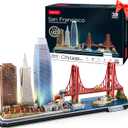 CubicFun 3D Puzzles for Kids Ages 8-10 LED San Francisco Cityline, Arts and Crafts for Kids Ages 8-12 STEM Projects for Kids Ages 8-12 Gifts for 8 Year Old Toys for 8 Year Old Girls Architecture
