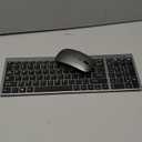 Wireless Keyboard and Mouse Combo, Compact Quiet Wireless Keyboard and Mouse Set 2.4G Ultra-Thin Sleek Design for Windows, Computer, Desktop, PC, Notebook, Laptop-Grey