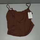 PINKMSTYLE Womens Bustier Corset Tops Spaghetti Strap Camisole Tank Tops Y2K Date Night Going Out Outfits (Brown, M)