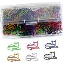 100 Pcs Cat Paper Clips Assorted Colors Animal Shaped Memo Clips Bookmark for Kids, Students, Teachers Cute Metal Paper Clips for Home, School, Office, The Storage Box Included Pack of 2