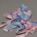 Gender Reveal Bow Knot Garland |6ft Gender Reveal Party Decor with 3ft Extend Ribbon Pre-Assembled Satin Ribbon Banners with Baby Pink/Blue Bows Baby Shower No DIY Needed (Pink & Blue, 6ft)