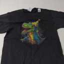 Adult Dinosaur Birthday Party T-Shirt (Small, Black)