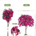 BLOSMON Bougainvillea Artificial Tree for Porch: 2-Pack 3.9ft Hot Pink Fake Flower Tree for Home Front Door Decoration - Faux Silk Floral Plant with Pot for Outdoor Garden Patio Indoor Decor