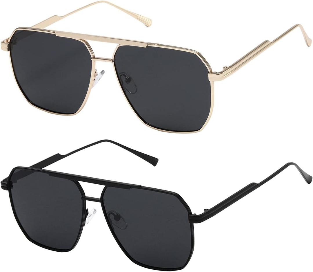 kimorn Polarized Sunglasses Womens Men Retro Oversized Square Vintage Shades Classic Large Metal Sun Glasses K1221