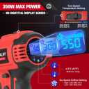LIVOWALNY Cordless Heat Gun Compatible with Milwaukee 18V Battery, 350W 122~1202 (50-550) Variable Temperature Control Hot Air Gun with LCD Digital Display for Shrink Tubing, Crafts (No Battery)