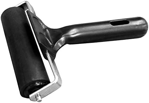 KXKZREN Rubber Roller for Flooring Installation 4 inch Rubber Brayer Glue Roller for Boat Flooring Install Printmaking Painting Stamping Wallpaper Gluing Application