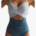 Eomenie Women's One Piece Swimsuits Tummy Control Cutout High Waisted Bathing Suit Wrap Tie Back 1 Piece Swimsuit(L)