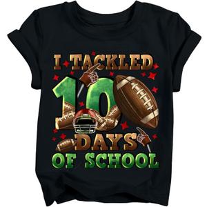 Kids 100 Days of School Shirt Boys Girls Happy 100th Day of T-Shirts Toddler Graphic Cute Tee Tops 2026 (3T-10T) (Black)