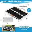 LEMNISCATE Portable Wheelchair Ramp 3FT, Non-Slip Aluminum Handicap Ramp with Handle, Folding Wheel Chair Ramps for Homes Steps, Stairs, Entry, Threshold, Doorways, Scooter, 800LBS Capacity