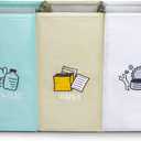 Recycling Bags, Separate Recycling Waste Bin Bags for Kitchen Home and Recycle Bin Combo, Reusable Waterproof, Kitchen & Christmas Gifts for Woman,42 Gallon,3Pack (Lavender + Light brown + Blue)