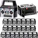 Zonon 24 Pcs 80s Party Favors Boxes 90s Novelty Boom Box Party Decoration Gift Treat Goodie Candy for Retro Radio Hip Hop Theme Table Centerpieces 4.8 x 2.4 x 5.2 Inch(80s)