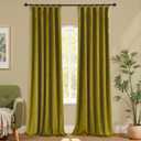 KOUFALL Chartreuse Green Velvet Christmas Curtains for Living Room, Maximalism Quirky Eclectic Mid Century Modern Psychedelic Vintage Bold Curtains for Bedroom, Wide 52 x 108 Inch Long, 2 Panels Set