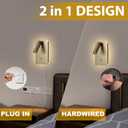 ZEROUNO Wall Mounted Reading Light Set of 2,Dimmable Adjustable Headboard Plug in Wall Sconce with USB A+C Ports,Touch Control Wall Light for Bedroom Bedside Lamps