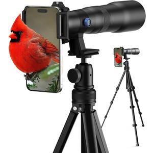 APEXEL 50x Telephoto Lens for iPhone & Android Phones | Wildlife Moon Photography Monocular Telescope | with Universal Clip & Tripod | High-Definition Optical Zoom Lens for Landscapes Target Viewing
