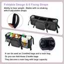 Double Stroller Organizer Fit for BOB Duallie & Baby Jogger City Mini GT2 Double Stroller, Double Baby Stroller Accessories Double Stroller Parent Console with Cooler Pocket(Empty Bag)