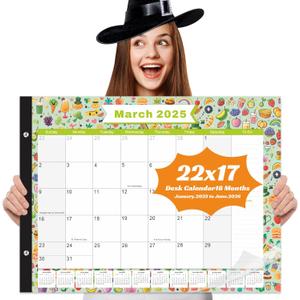 Gannyfer Large Desk Calendar 2025-2026 - 18 Month Calendar Jan 2025 - Jun 2026, 22" x 17" Desk Pad Calendar with to-do List, Thick Paper with Corner Protectors, Large Ruled Blocks