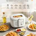 KEINVE 2.5L Electric Deep Fryer with Basket for Home Use, White