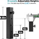 4-Pack Adjustable Folding Table Legs Extenders, Heavy-Duty Steel Furniture Risers with 3-Levels Height Settings 2in | 4in | 6in, Anti-Wobble & Non-Slip Table Leg Extension