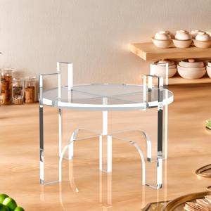 Drink/Beverage Dispenser Stand for Parties & Catering | No Tools Assembly, Interlocking Design | Acrylic Construction Holds 7.87" Dispensers | Sturdy Base for Home, Bars, Events