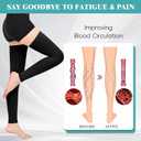 2 Pairs Compression Stockings for Women & Men, 20-30mmHg Thigh High Compression Socks, Footless Medical Socks with Silicone Dot Band--Best Support for Nursing Sports Varicose Veins(Black,M)