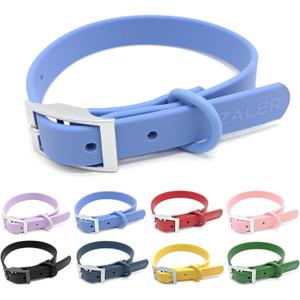 ZALER Waterproof Dog Collar, Adjustable Odor Proof Dog Collars Easy to Clean, Soft Comfortable Pet Collars for Dogs (Moonstone Blue, Small)