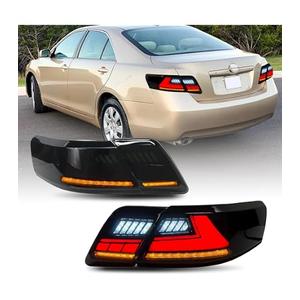 LED Tail Lights Assembly Compatible with 2007-2011 Toyota Camry Sedan, Rear Lamp Replacement Kit with Starting Animated, Dynamic Turn Signals, Brake & Reverse Lights, Waterproof OEM Style Upgrade