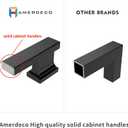 Amerdeco 10 Pack Matte Black Cabinet Pulls 5 Inch(128mm) Hole Centers Kitchen Cabinet Handles Cabinet Hardware Kitchen Handles for Cabinets Cupboard Handles Drawer Pulls ZH00013