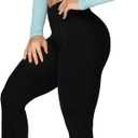 Sunzel Flare Leggings, Crossover Yoga Pants with Tummy Control, High-Waisted and Wide Leg (Black, XXL)
