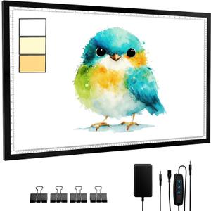 A1 Light Pad for Diamond Painting,10000+ LUX Super Bright,3 Colors &10 Level/Stepless Dimming Light Board Extra Large with UL Adapter for Diamond Painting,Drawing,Tracing,Sketching 34.5"X 23"