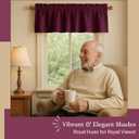 Burgundy Valance Curtains 2 Pack, 54x18 Inches, 100% Cotton, Rod Pocket Window Valances, Semi Sheer Short Curtain for Kitchen, Farmhouse, Caf, Bedroom, Bathroom, Living Room Dcor