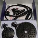 Dual Filtered Handheld Shower Heads Combo, HOPOPRO 15-Mode High Pressure Rainfall Showerheads Combo Set with Filter, for Hard Water, Removes Chlorine, Improves Skin Hair Condition, Matte Black