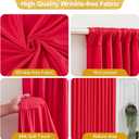 16x10FT Red Backdrop Curtains for Wedding Parties, Wrinkle Free Polyester Photography Backdrop Drapes for Wedding Baby Shower Birthday Parties Stage Background Stand Decorations 4x10ft, 4 Panels
