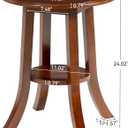 LITTLE TREE Round End Table,2-Tier Solid Wood Side Table,Small Accent Table