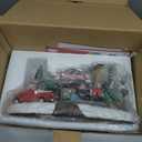 MOMENTS IN TIME Christmas Village Tree Lot Scene 6.7H Hand-Painted Polyresin with LED Lights Music Battery Operated Holiday Decor Collectible