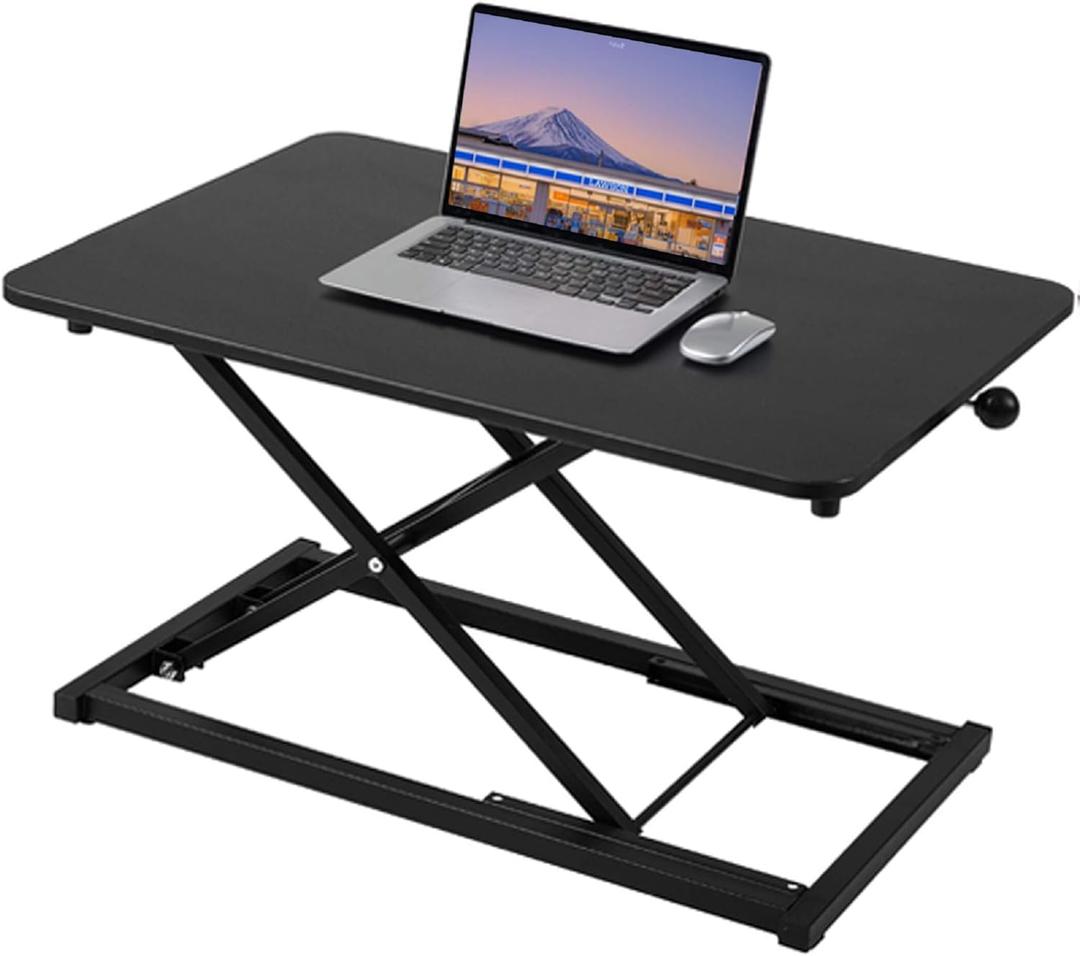 Standing Desk Converter Adjustable Height, Keyboard Riser for Stand Up Desk Riser, Computer Keyboard Stand for Desktop, Ergonomic Sit Stand Computer Workstations Black Size 23.6 Inch